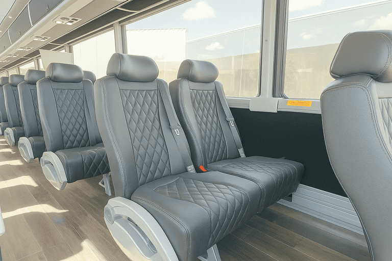 interior of Seattle Shuttle Bus Rentals charter bus